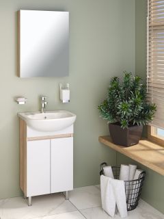 Тумба Runo Лада 50 блэквуд/белый под умывальник Уют 50 (00-00004575)